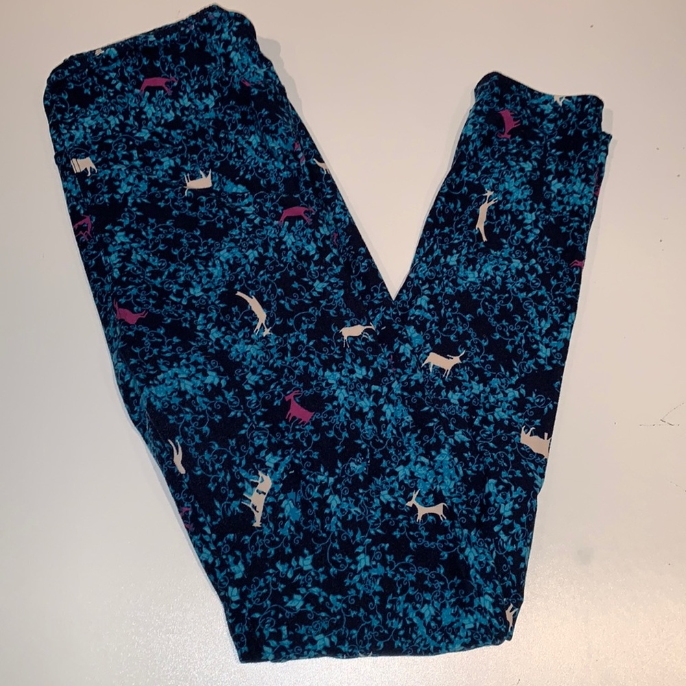 LulaRoe Vine Leggings with Goats and Cows OS